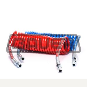 MANGUERA NYLON ESPIRALADA C/ TERMINALES DE BRONCE 1/4" NPT SAE J844 / J1394